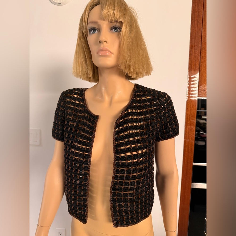 M by Missoni Black and Brown Knit Cardigan, sz small or xs